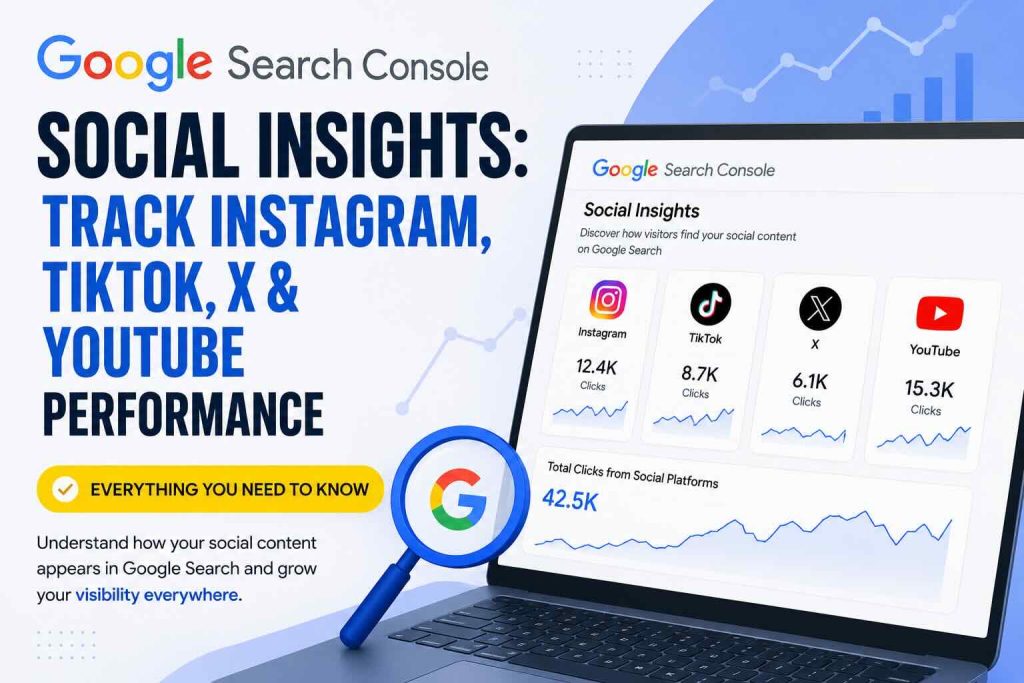 Google Search Console Insights Track Instagram, Tiktok, X and Youtube Performance